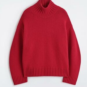 COS Mock Neck Cashmere Sweater in Red - Size XS New with tags